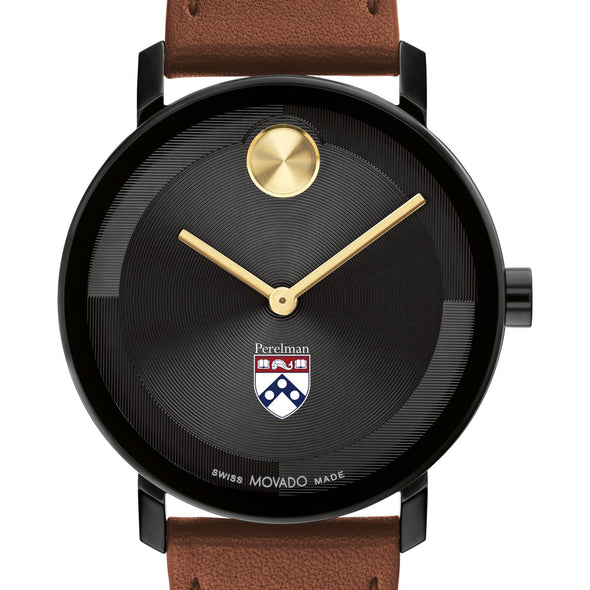 Perelman School of Medicine Men&#39;s Movado BOLD with Cognac Leather Strap Shot #1