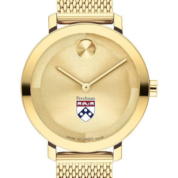 Perelman School of Medicine Women&#39;s Movado Bold Gold with Mesh Bracelet Shot #1