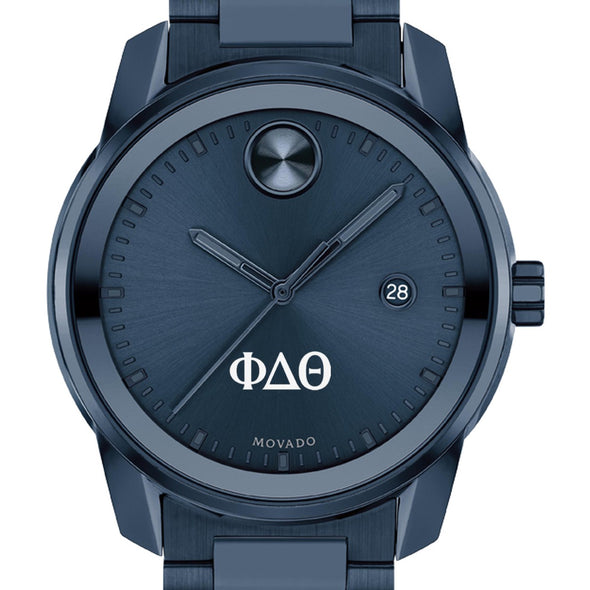 Phi Delta Theta Men&#39;s Movado BOLD Blue Ion with Date Window Shot #1