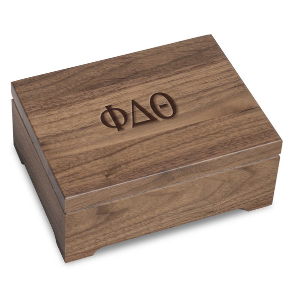 Phi Delta Theta Solid Walnut Desk Box Shot #1