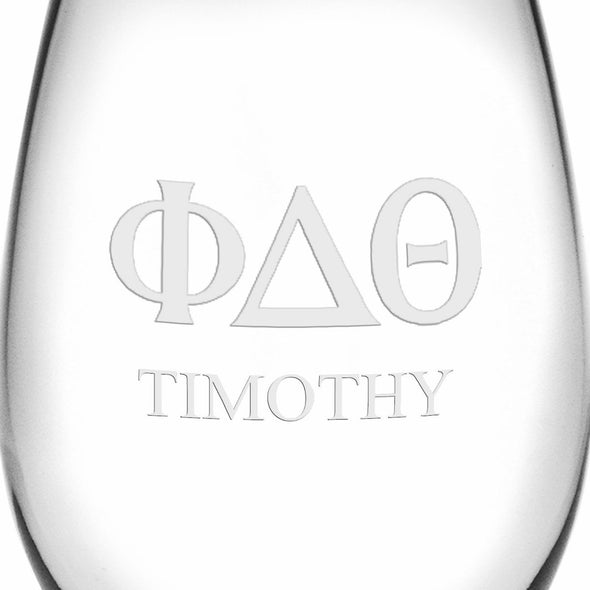 Phi Delta Theta Stemless Wine Glasses Made in the USA - Set of 2 Shot #3