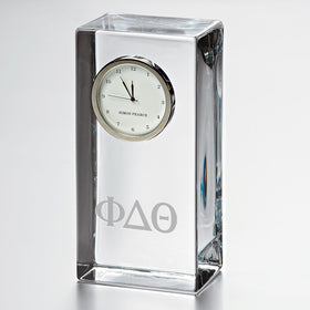 Phi Delta Theta Tall Glass Desk Clock by Simon Pearce Shot #1