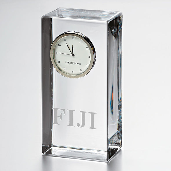 Phi Gamma Delta Tall Glass Desk Clock by Simon Pearce Shot #1