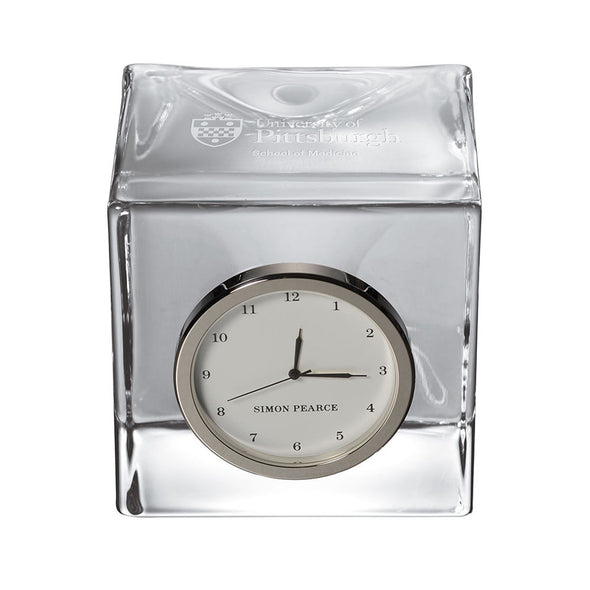 Pitt Med Glass Desk Clock by Simon Pearce Shot #1