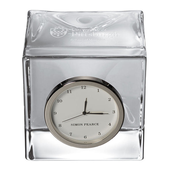 Pitt Med Glass Desk Clock by Simon Pearce Shot #2