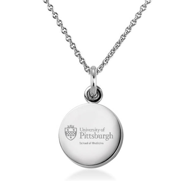 Pitt Med Necklace with Charm in Sterling Silver Shot #1