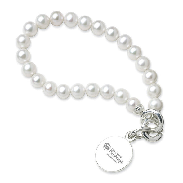 Pitt Med Pearl Bracelet with Sterling Silver Charm Shot #1