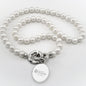 Pitt Med Pearl Necklace with Sterling Silver Charm Shot #2