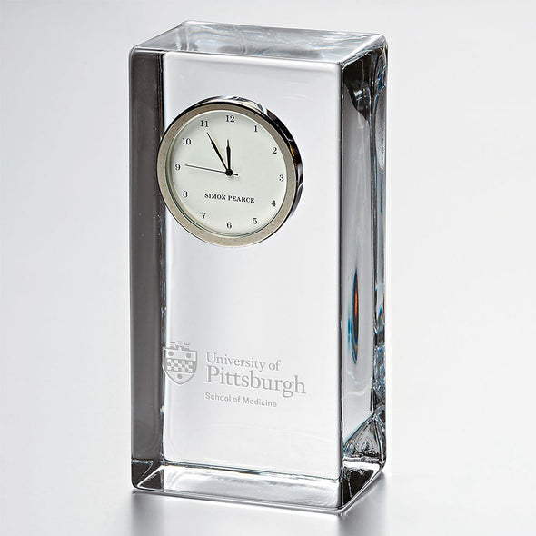 Pitt Med Tall Glass Desk Clock by Simon Pearce Shot #1