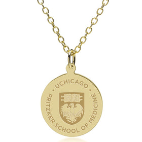 Pritzker School of Medicine 14K Gold Pendant &amp; Chain Shot #1