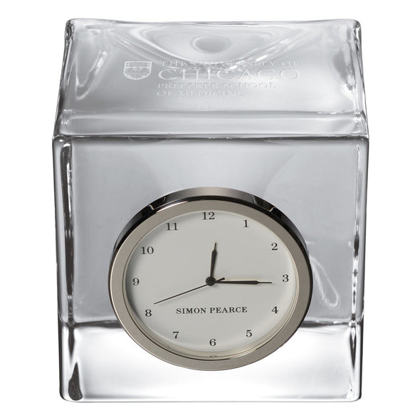 Pritzker School of Medicine Glass Desk Clock by Simon Pearce Shot #2