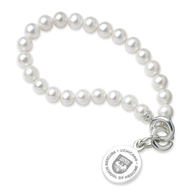 Pritzker School of Medicine Pearl Bracelet with Sterling Silver Charm Shot #1