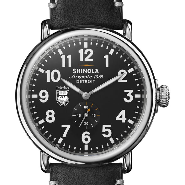 Pritzker School of Medicine Shinola Watch, The Runwell 47 mm Black Dial Shot #1