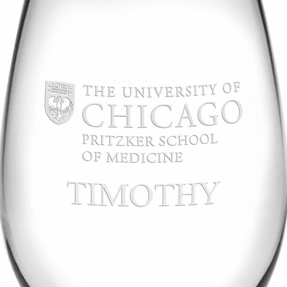 Pritzker School of Medicine Stemless Wine Glasses Made in the USA - Set of 2 Shot #3