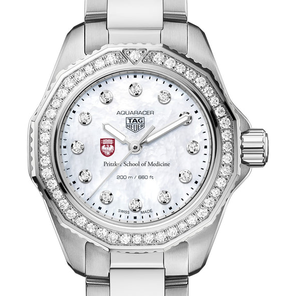 Pritzker School of Medicine Women&#39;s TAG Heuer Steel Aquaracer with Diamond Dial &amp; Bezel Shot #1