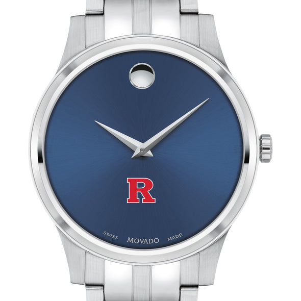 Rutgers Men&#39;s Movado Collection Stainless Steel Watch with Blue Dial Shot #1