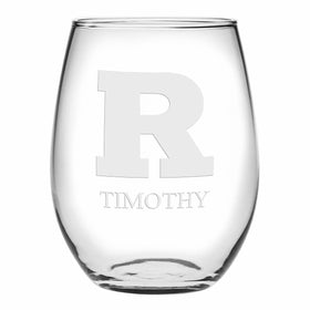 Rutgers Stemless Wine Glasses Made in the USA Shot #1