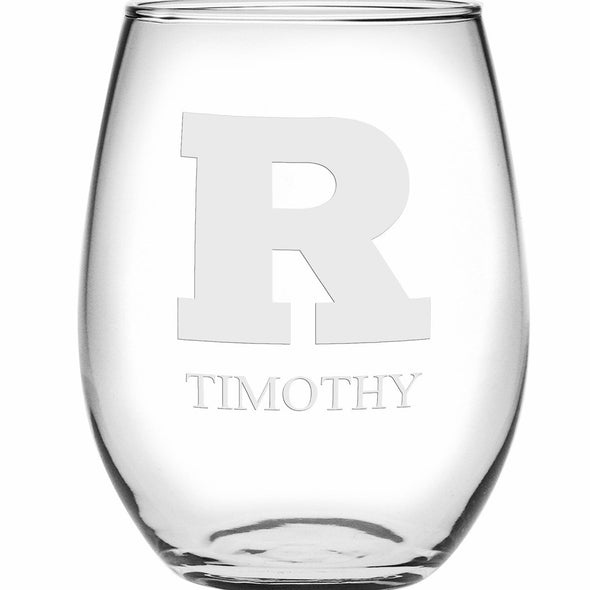 Rutgers Stemless Wine Glasses Made in the USA Shot #2