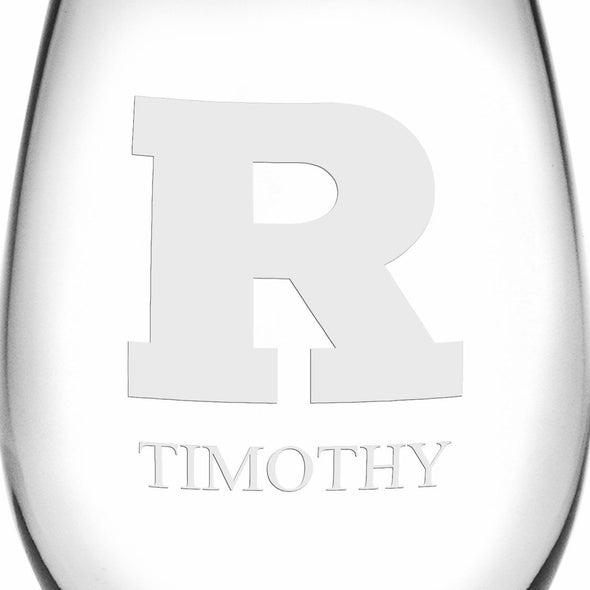 Rutgers Stemless Wine Glasses Made in the USA Shot #3