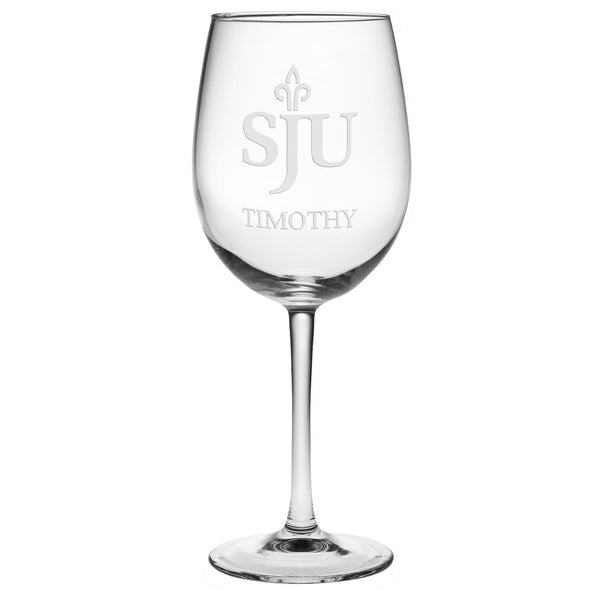 Saint Joseph&#39;s University Red Wine Glasses - Made in the USA Shot #2