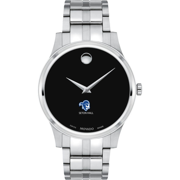 Seton Hall Men&#39;s Movado Collection Stainless Steel Watch with Black Dial Shot #2