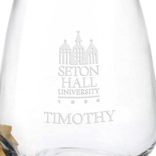 Seton Hall Stemless Wine Glasses Shot #3