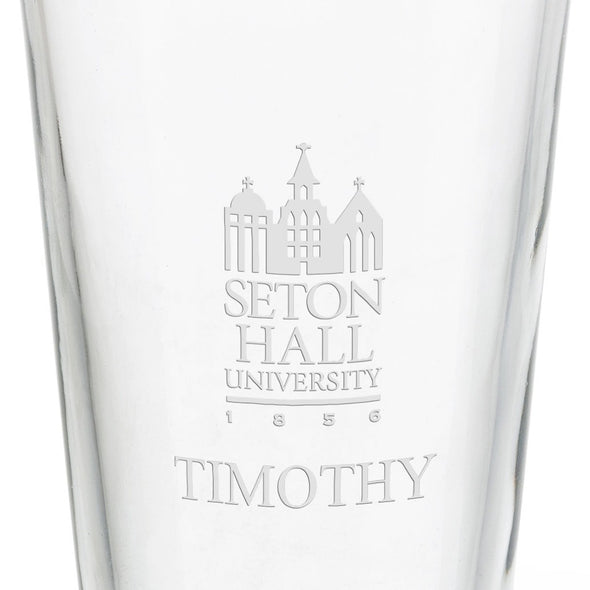 Seton Hall University 16 oz Pint Glass Shot #3