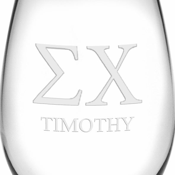 Sigma Chi Stemless Wine Glasses Made in the USA - Set of 2 Shot #3