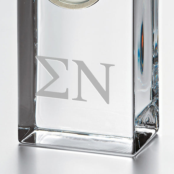 Sigma Nu Tall Glass Desk Clock by Simon Pearce Shot #2