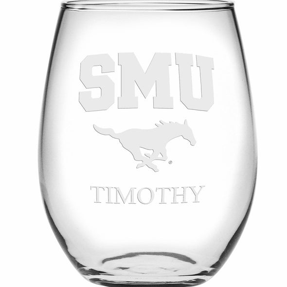 SMU Stemless Wine Glasses Made in the USA Shot #2