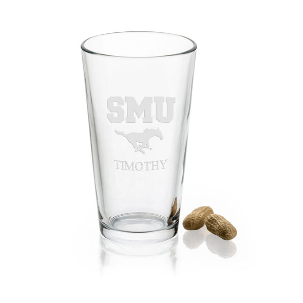 Southern Methodist University 16 oz Pint Glass Shot #1