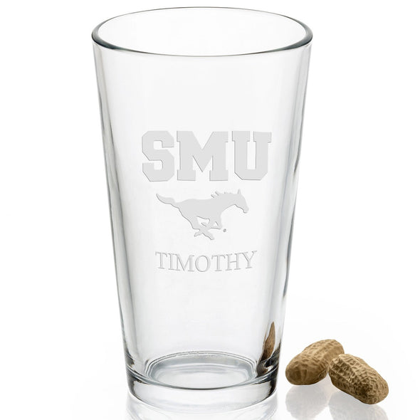 Southern Methodist University 16 oz Pint Glass Shot #2