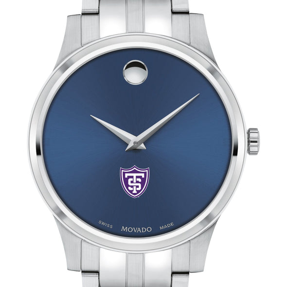 St. Thomas Men&#39;s Movado Collection Stainless Steel Watch with Blue Dial Shot #1