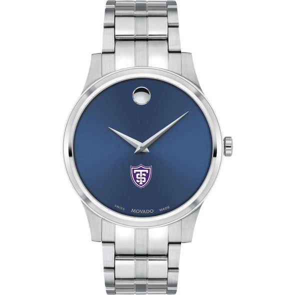 St. Thomas Men&#39;s Movado Collection Stainless Steel Watch with Blue Dial Shot #2