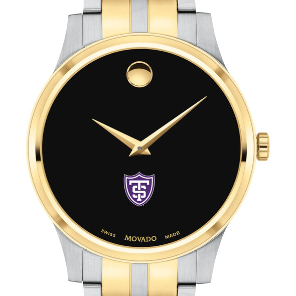 St. Thomas Men&#39;s Movado Collection Two-Tone Watch with Black Dial Shot #1