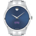 TCU Men's Movado Collection Stainless Steel Watch with Blue Dial