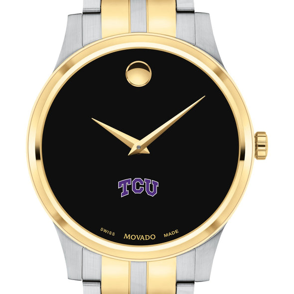 TCU Men&#39;s Movado Collection Two-Tone Watch with Black Dial Shot #1