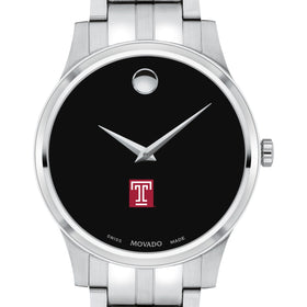 Temple Men&#39;s Movado Collection Stainless Steel Watch with Black Dial Shot #1