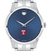 Temple Men's Movado Collection Stainless Steel Watch with Blue Dial