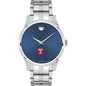 Temple Men's Movado Collection Stainless Steel Watch with Blue Dial Shot #2