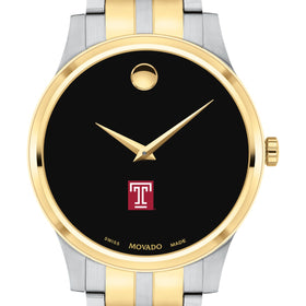 Temple Men&#39;s Movado Collection Two-Tone Watch with Black Dial Shot #1