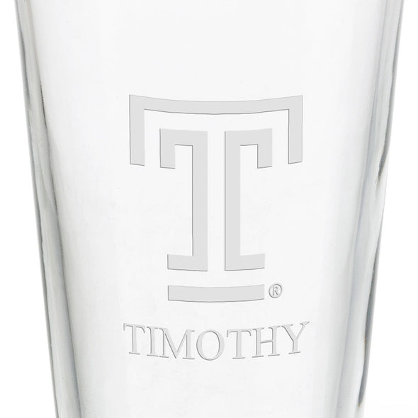 Temple University 16 oz Pint Glass Shot #3