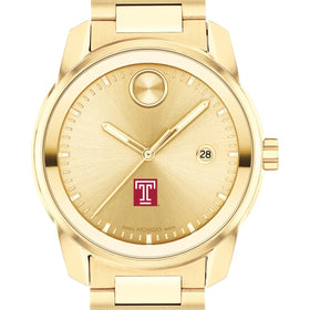 Temple University Men&#39;s Movado BOLD Gold with Date Window Shot #1