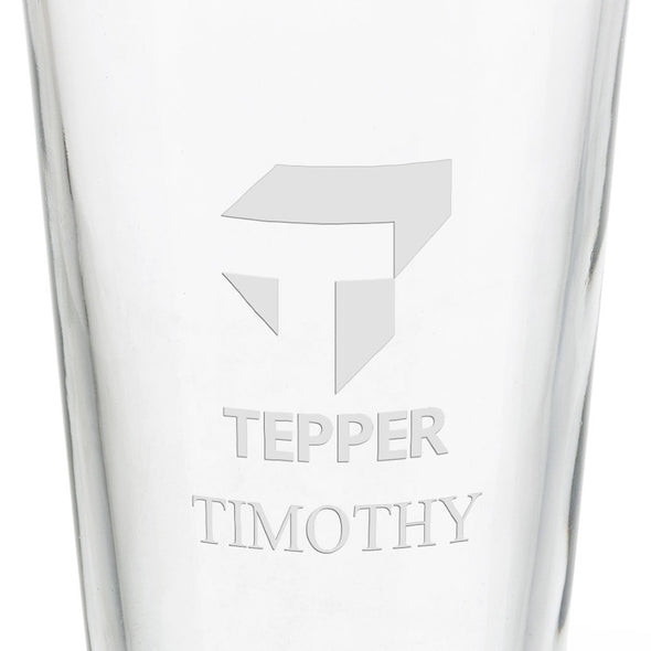 Tepper School of Business 16 oz Pint Glass Shot #3