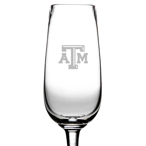 Texas A&amp;M Flute Glass by Simon Pearce Shot #2