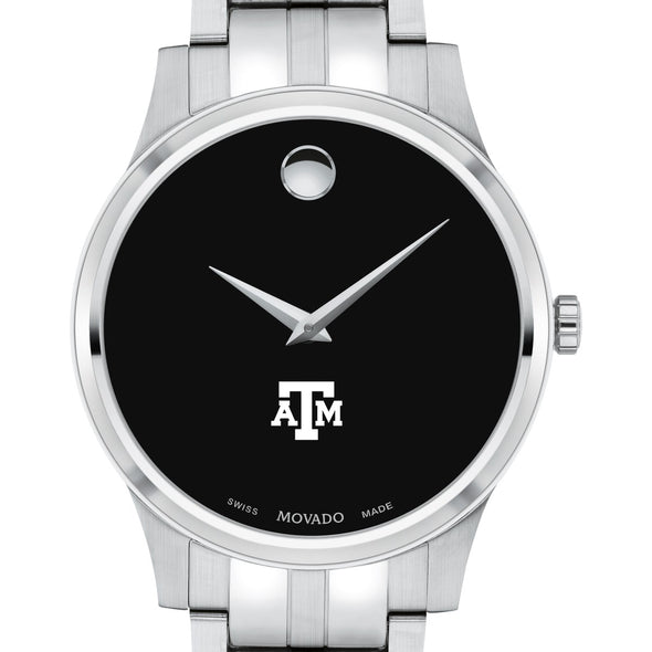 Texas A&amp;M Men&#39;s Movado Collection Stainless Steel Watch with Black Dial Shot #1