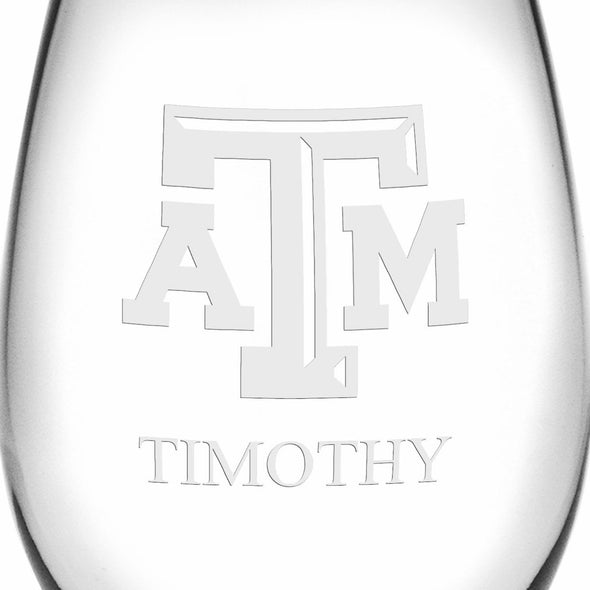 Texas A&amp;M Stemless Wine Glasses Made in the USA Shot #3