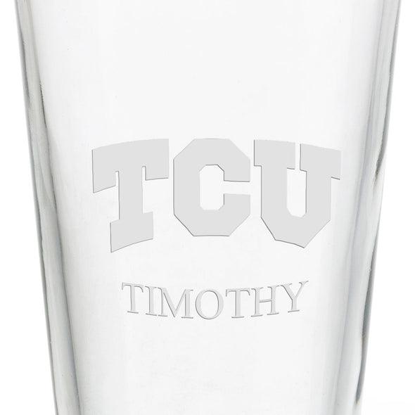 Texas Christian University 16 oz Pint Glass Shot #3