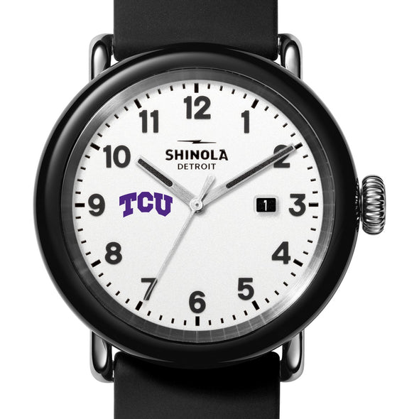 Texas Christian University Shinola Watch, The Detrola 43 mm White Dial at M.LaHart &amp; Co. Shot #1