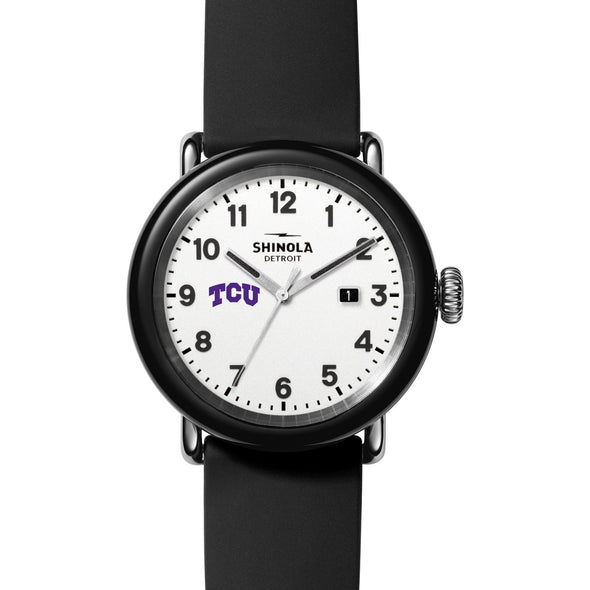 Texas Christian University Shinola Watch, The Detrola 43 mm White Dial at M.LaHart &amp; Co. Shot #2